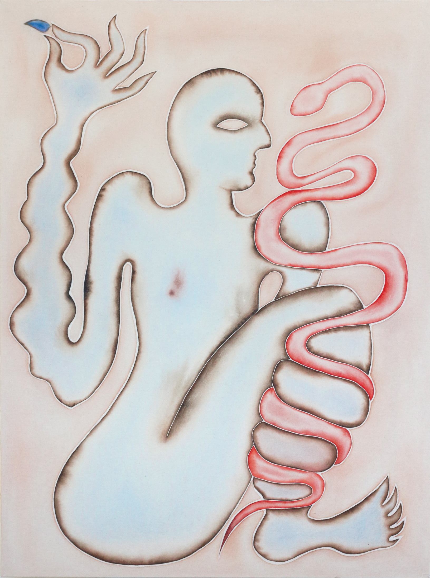 Grandmother, 2021, watercolour and chalk pastel on stretched cotton, 100 x 75 cm