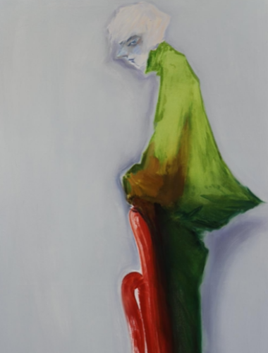 Meng Yangyang, A Whisper in My Ear, 100x160 cm, olio su tela, 2022