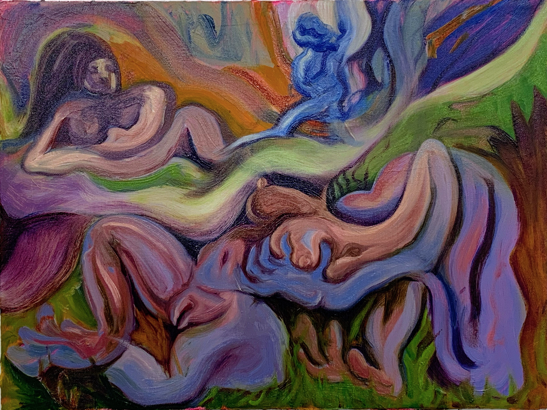 Then The Veils of Habit and Desire Covered Both Their Eyes, 2022, oil on canvas, 40x50 cm , 16x20 inches 